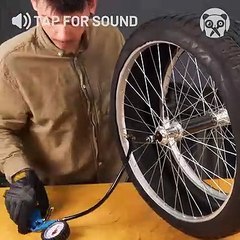 Electric bike with old car wheel