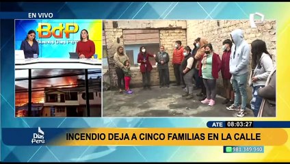 Ate: incendio consume vivienda dejando seis familias damnificadas