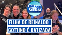 VÍDEO: Filha do apresentador Reinaldo Gottino é batizada nas águas
