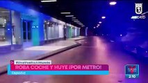 Hombre roba auto y huye por estación del metro de Madrid