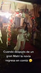 Pareja de recién casados se tuvo que devolver en bus después de la fiesta