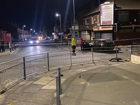 999 services at the scene of a crash in Hartlepool's Brenda Road on Tuesday, August 23