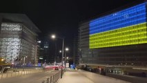 Aydın haberleri! AB Komisyonu binası Ukrayna bayrağının renkleriyle aydınlatıldı