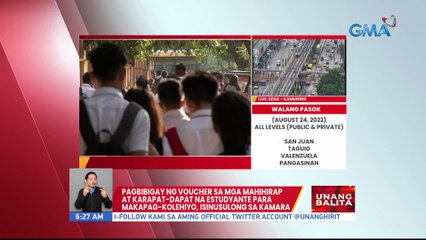 Pagbibigay ng voucher sa mga mahihirap at karapat-dapat na estudyante para makapag-kolehiyo, isinusulong sa Kamara | UB