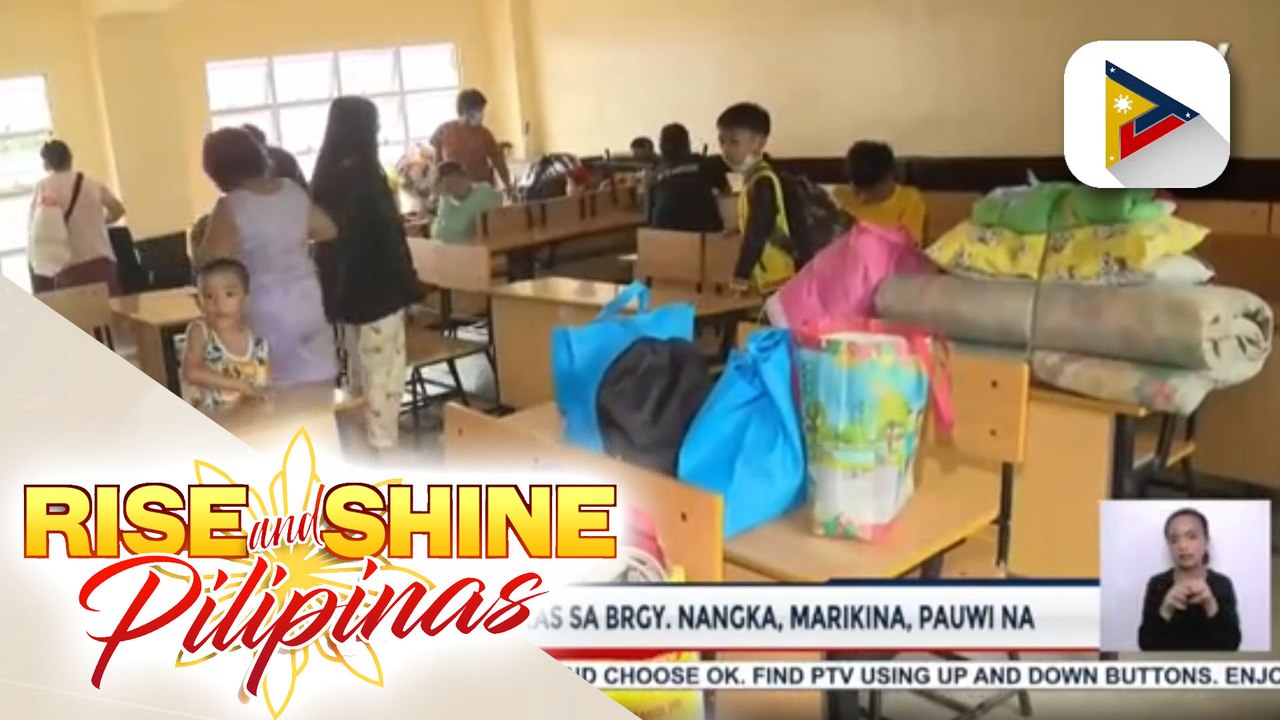 Mga pamilyang lumikas sa Brgy. Nangka, Marikina, pauwi na; Ilang residente, kusang lumikas nang magsimulang tumaas ang tubig sa riverbanks