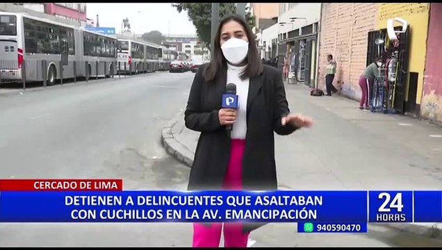 Cercado de Lima: caen delincuentes que asaltaban con cuchillos en la Av. Emancipación