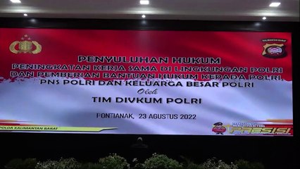 Kapolda Kalbar Buka Penyuluhan Hukum oleh Divkum Polri Kepada Personel Polda Kalbar