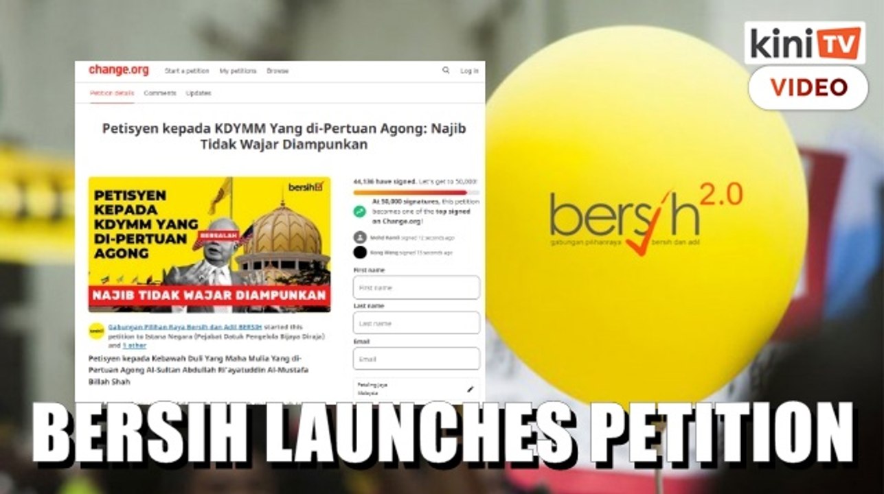 Bersih launches online petition requesting Agong to deny any royal pardon for Najib