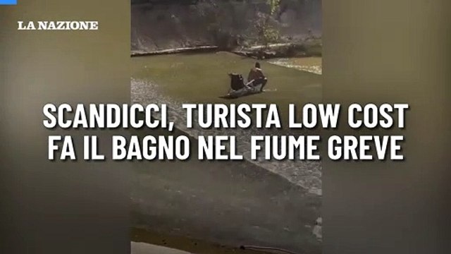 Scandicci, turista low cost fa il bagno nel fiume Greve