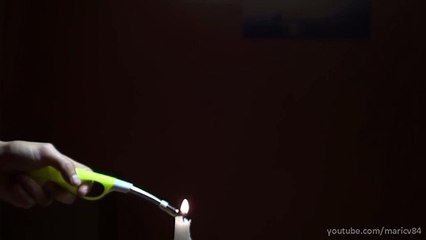 An amazing science trick with smoke and a flame