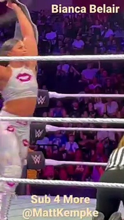 Bianca Belair celebrates win!! #wwe #wweraw #biancabelair #celebrate #win