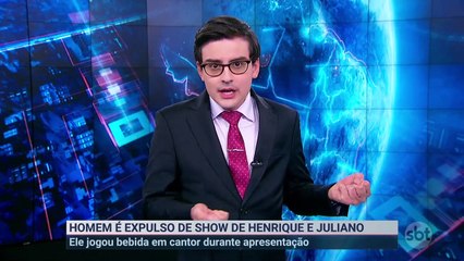 Homem joga bebida no cantor Juliano, da dupla com Henrique