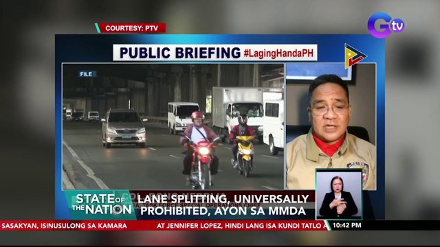 Pagbabawal sa mga motorsiklo na dumaan sa pagitan ng mga sasakyan o lane splitting, isinusulong na ipagbawal | SONA