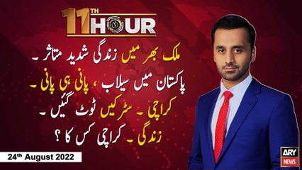 11th Hour | Waseem Badami | ARY News | 24th August 2022
