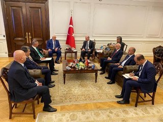 Bakan Soylu, Filistinli mevkidaşı Rih'iyi makamında ağırladı