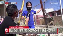 “Nadie puede columpiar”: Niños piden arreglar parques de la zona sur de Cochabamba