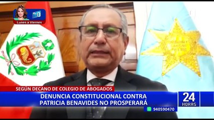Decano del Colegio de Abogados rechaza denuncia de PL contra la fiscal de la Nación