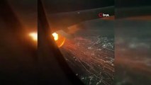 Meksika'dan ABD'ye giden yolcu uçağının motoru havada alev aldı
