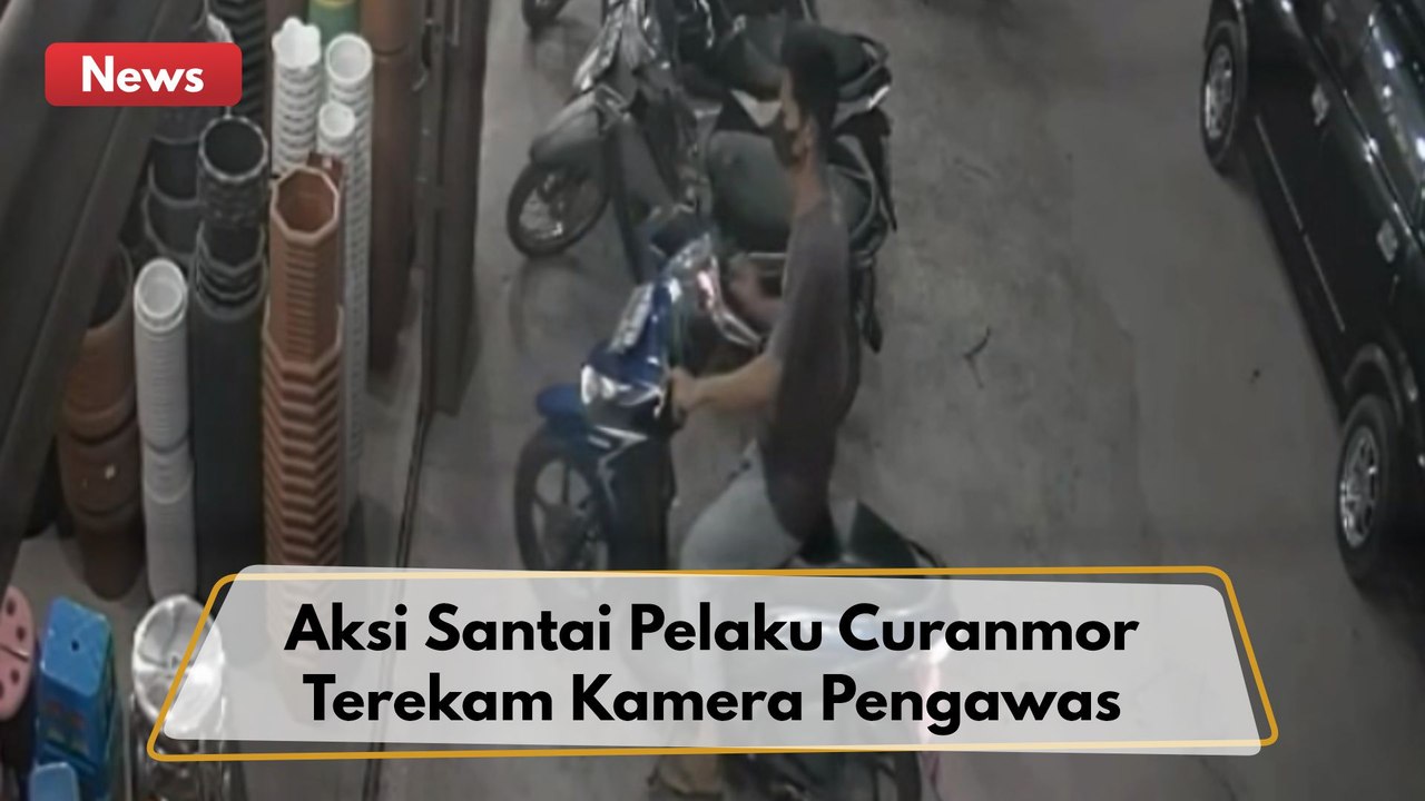 Pura-Pura Belanja !! Pelaku Curanmor Gasak Motor Pengunjung Toko di Jl. Tuah Karya !!