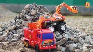 JCB Loading Stone in Dump Truck _ tata Truck For Road Construction __ JCB __ DS TOY