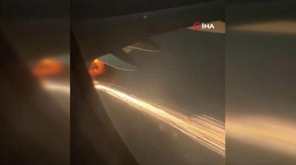 Meksika'dan ABD'ye giden yolcu uçağının motoru havada alev aldı
