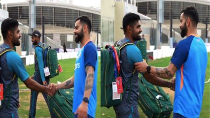 ಬಾಬರ್ ಅಜಂ ನೋಡಿ ಬೆನ್ನು ತಟ್ಟಿದ ವಿರಾಟ್ ಮಾಡಿದ್ದೇನು? | OneIndia Kannada