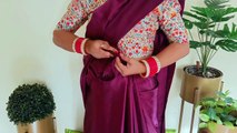 How to Wear Plain Satin Saree | Satin Saree Draping Style and Hacks | Solid Satin Saree Draping