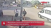 Motosiklet servis aracına çarptı: 2 yaralı
