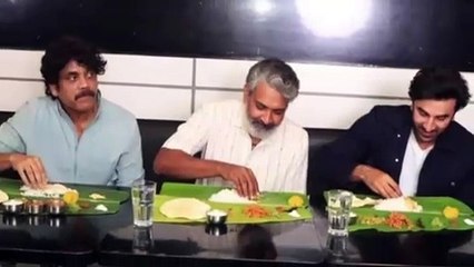 Ranbir relishes south indian food with Rajamouli, Nagarjuna