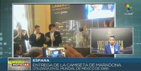 Camiseta de Maradona será entregada a su Argentina natal