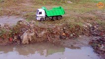 Dump Truck Accident River Pulling Out Tractor __ Tata Truck __ JCB __ Tractor __ CS TOY __ DS TOY