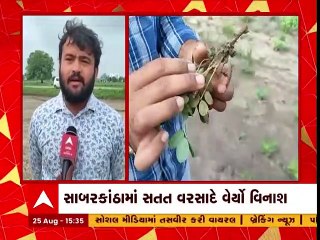 સાબરકાંઠામાં સતત વરસાદે વેર્યો વિનાશ, ખેડૂતોના પાક પર ફરી વળ્યાં પાણી