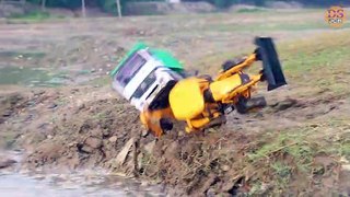 JCB and Dump Truck Accident River __ JCB 4 CX __ CS TOY __ DS TOY