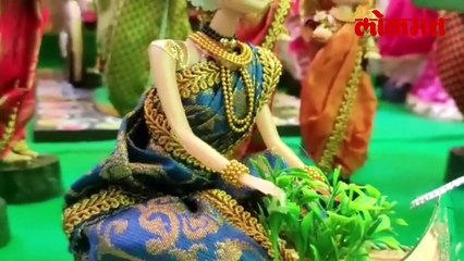 नऊवारी साडीत बार्बी डॉल सजली बाप्पांच्या स्वागतासाठी