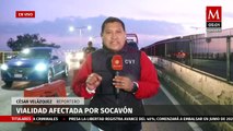 En CdMx, vialidad es afectada por un socavón