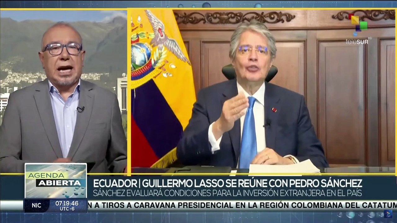 Ecuador: Pdte. del Gobierno español Pedro Sánchez se reúne con su homólogo Guillermo Lasso