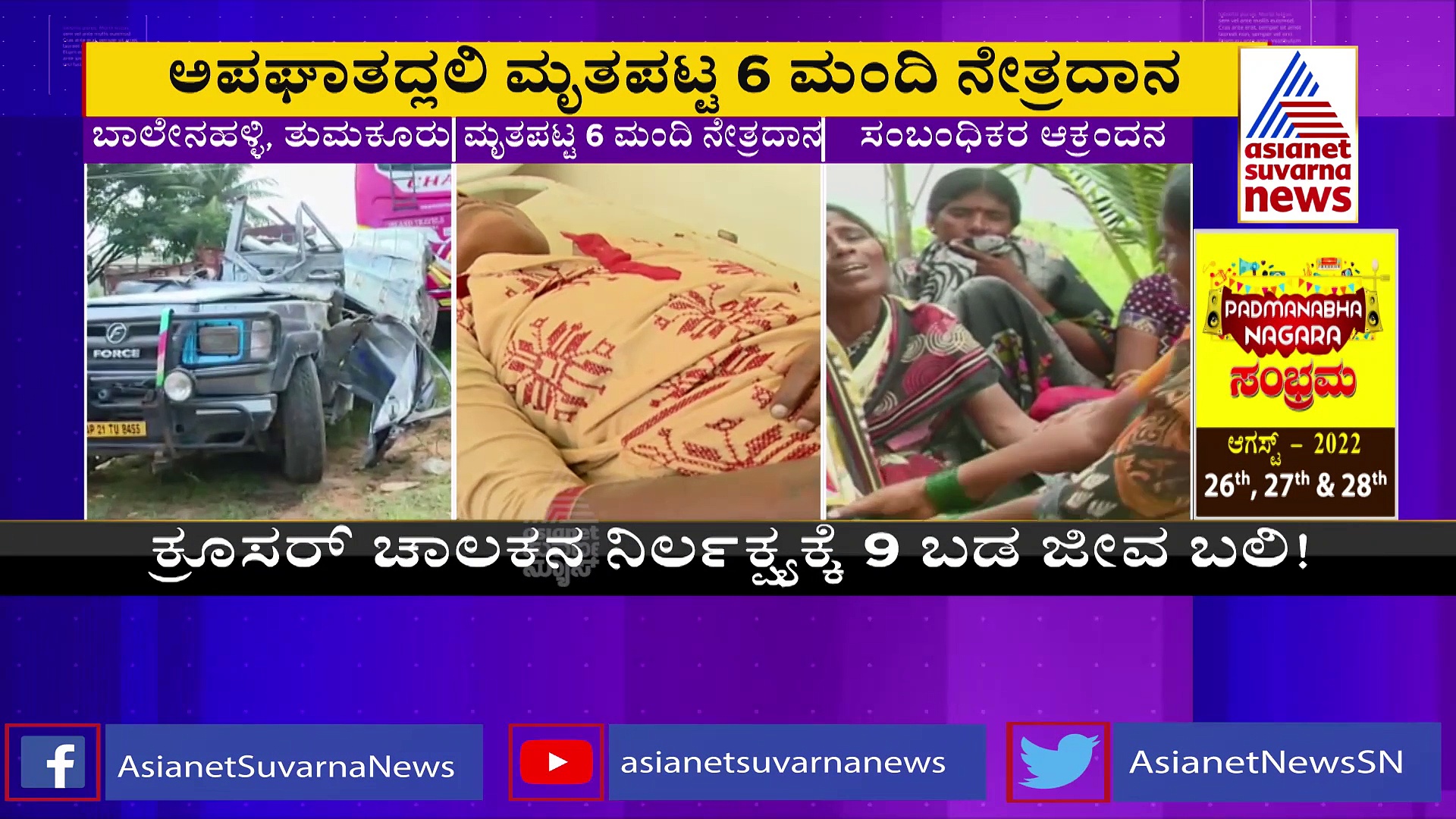 6 ಮೃತ ಕಾರ್ಮಿಕರ ನೇತ್ರದಾನ ಮಾಡಿದ ಕುಟುಂಬಸ್ಥರು!