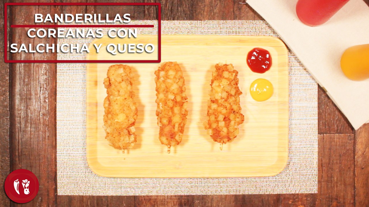 Banderillas coreanas con salchicha y queso Receta fácil de botana