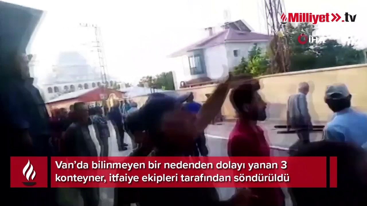Van’da 3 adet konteyner yandı