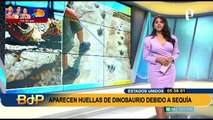 Aparecen huellas de dinosaurios por extrema sequía en EEUU