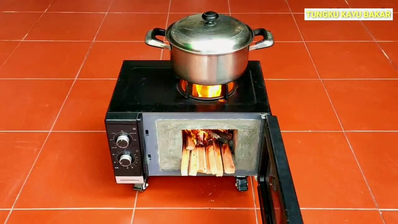 Membuat Tungku kayu bakar 44|| How to make firewood stove microwave