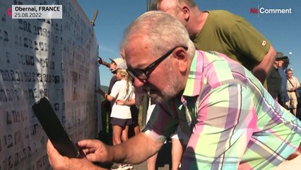 36-metre long banner pays tribute to the "Malgre-nous"