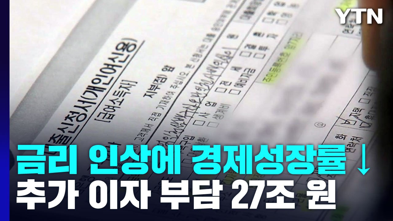 금리 인상에 경제성장률 하락...추가 이자 부담 27조 원 / YTN