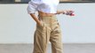 Eva Longoria Didn't Hem Her Super Wide-Leg Pants and It Doesn't Even Matter