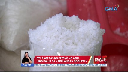 DTI: Pagtaas ng presyo ng asin, hindi dahil sa  kakulangan ng supply | UB