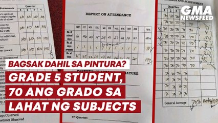Grade 5 student, 70 ang grado sa lahat ng subjects | GMA News Feed