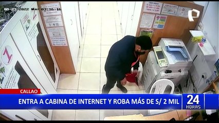 Callao: Delincuente ingresa a cabina de internet y roba más de S/2 mil