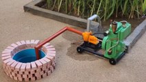 Diy mini tractor  and mini tube well || science project