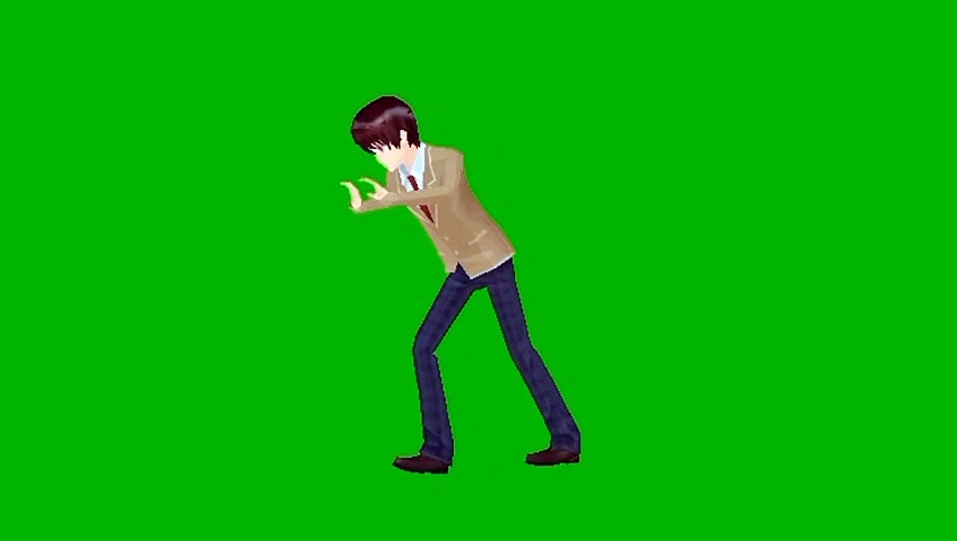 ⁣Green Screen Cartoon Push 3D Animation