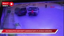 Sultangazi'de kamyoneti camdan içeri atlayarak durdurdu